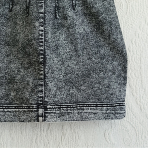 NoBo Black Acid Wash Denim Mini Dress Stretch Bodycon Retro 90s Cutie Fitted Med - Picture 16 of 16